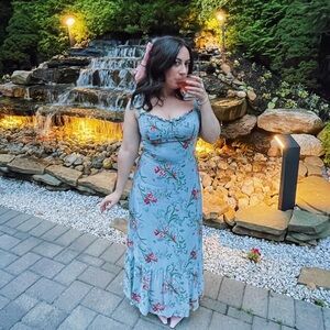 Reformation Nikita Dress in Leona Floral Blue